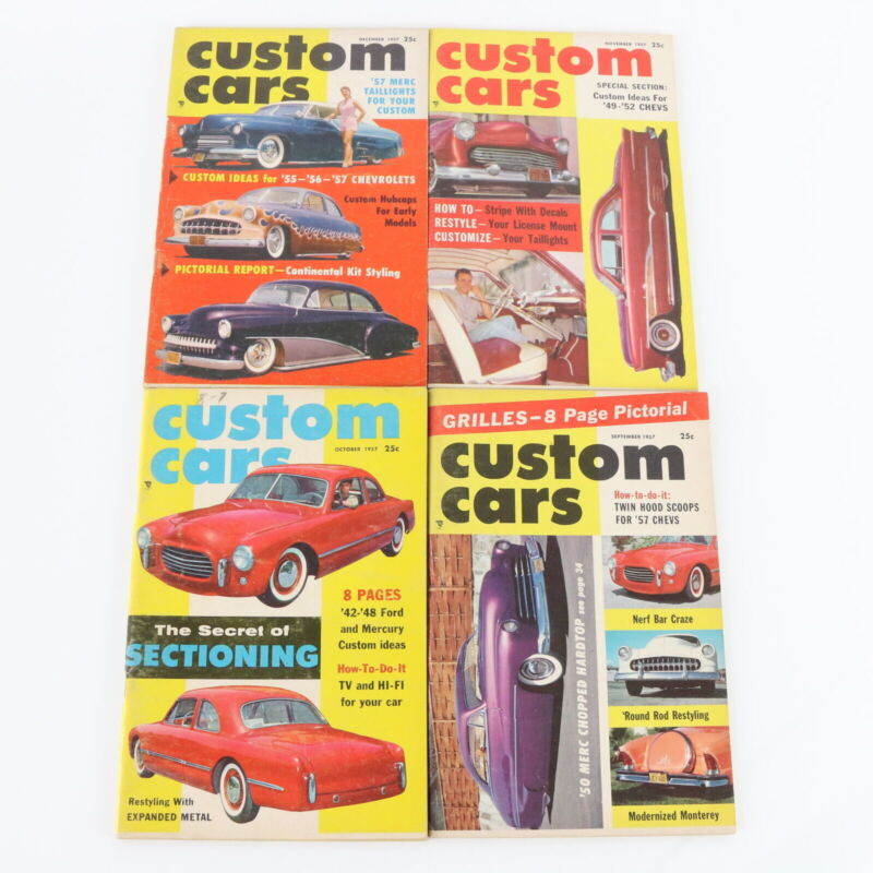 Lot Of 4 Custom Cars Sep Oct Nov Doc 1957 Vintage Car Magazines