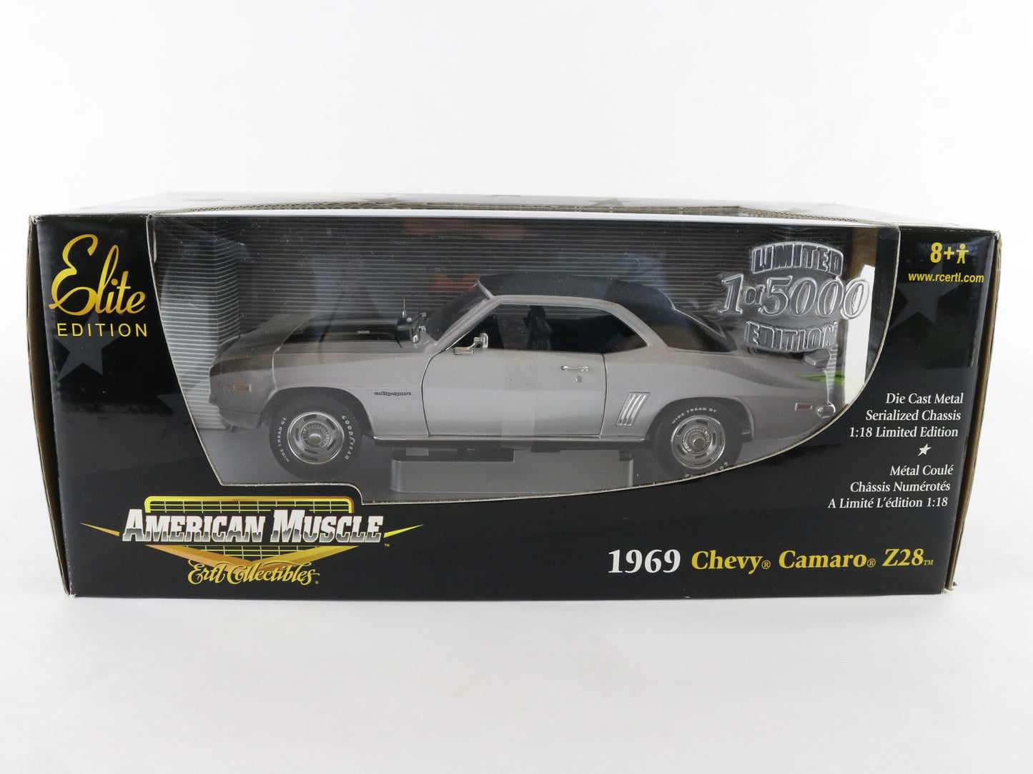 1969 Chevy Camaro Z28 Silver Elite Edition American Muscle ERTL 1:18 LE of 5000