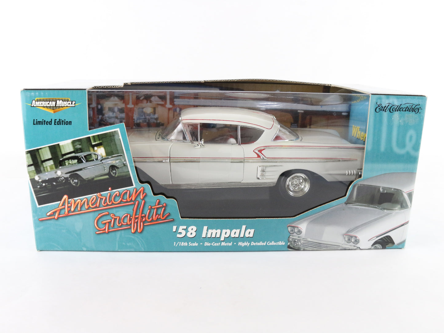 1958 '58 Chevy Impala White American Graffiti ERTL 1:18 Diecast Model Car 32079