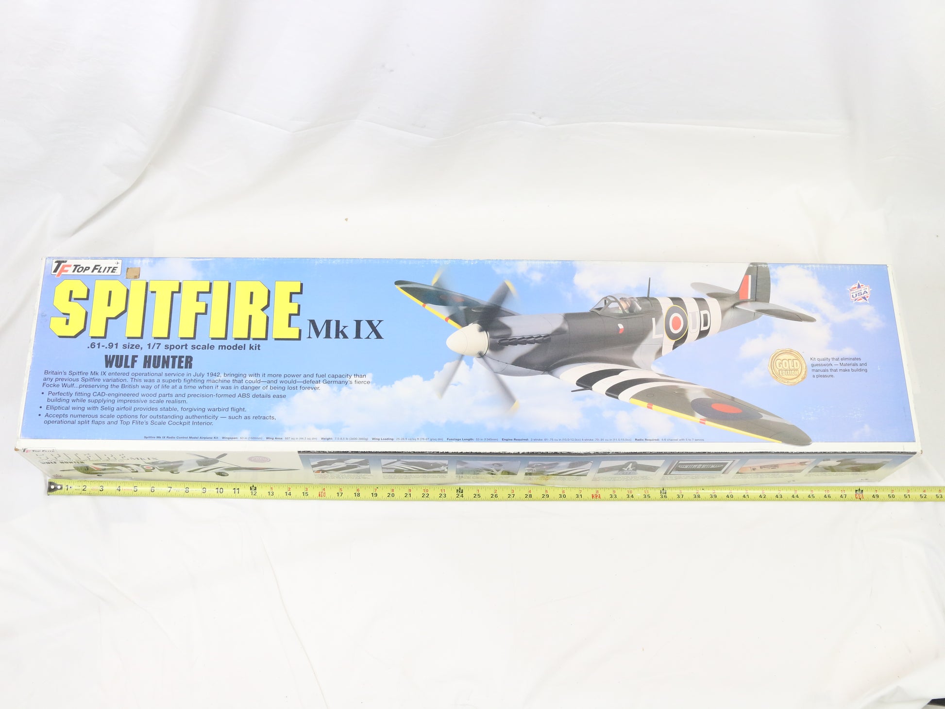 Top Flite Gold Spitfire Mk Ix Wulf Hunter 1/7 Scale 63" Wingspan