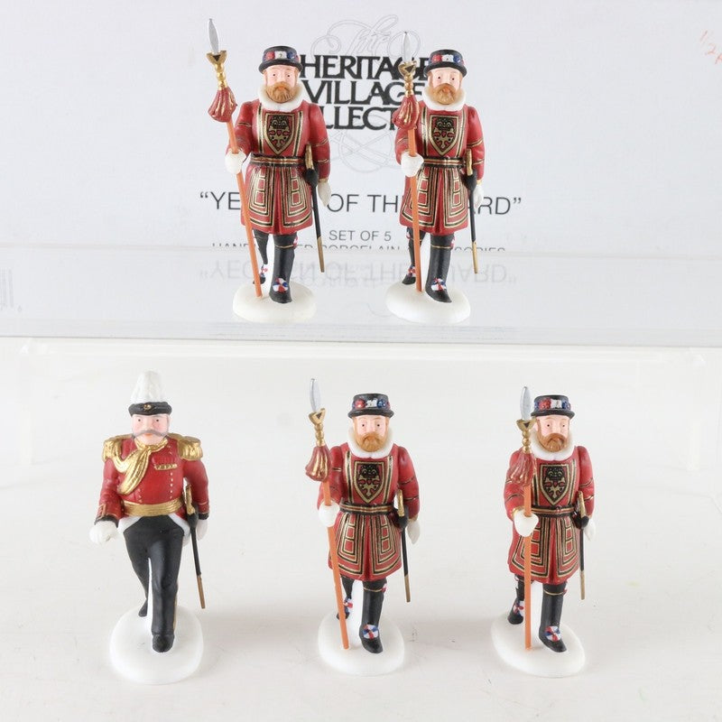 Dept 56 Heritage Village Yeomen Of The Guard Set Of 5 Porcelain Figures 58397
