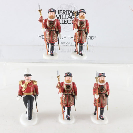 Dept 56 Heritage Village Yeomen Of The Guard Set Of 5 Porcelain Figures 58397