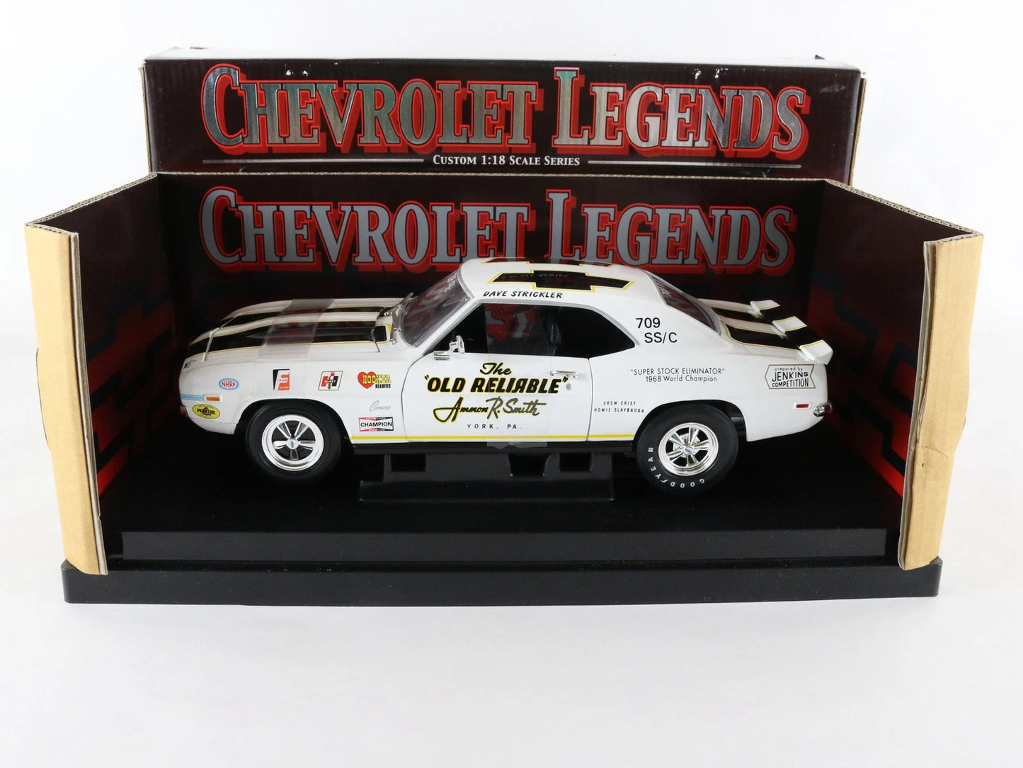 1969 Camaro Z28 Prostock Strickler No 2 White Chevrolet Legends ERTL 1:18 29265P