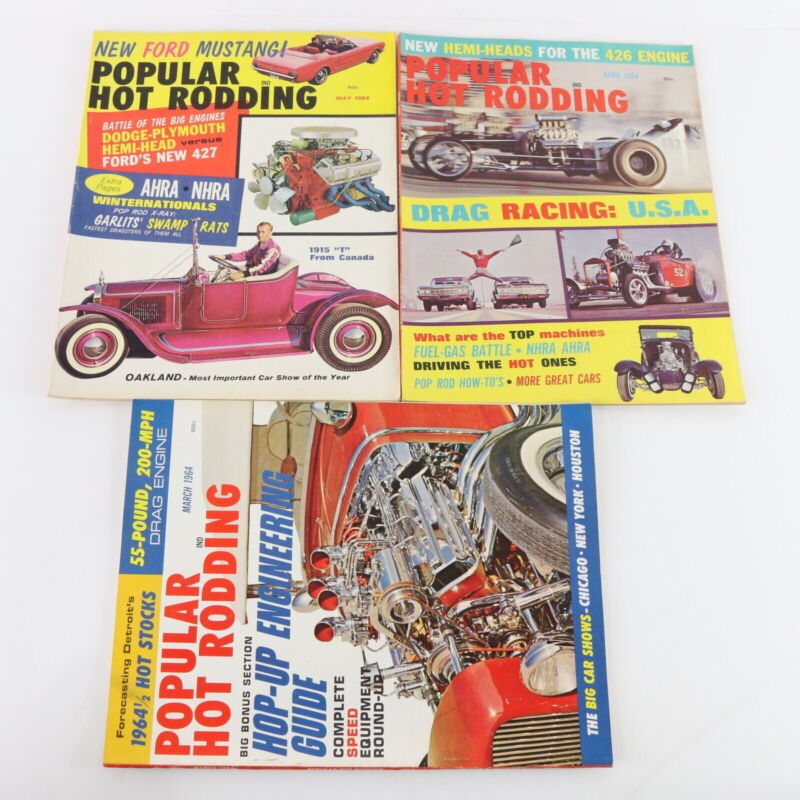 Lot Of 5 Popular Hot Rodding Jan Feb Mar Apr May 1964 Vintage Car Magazines