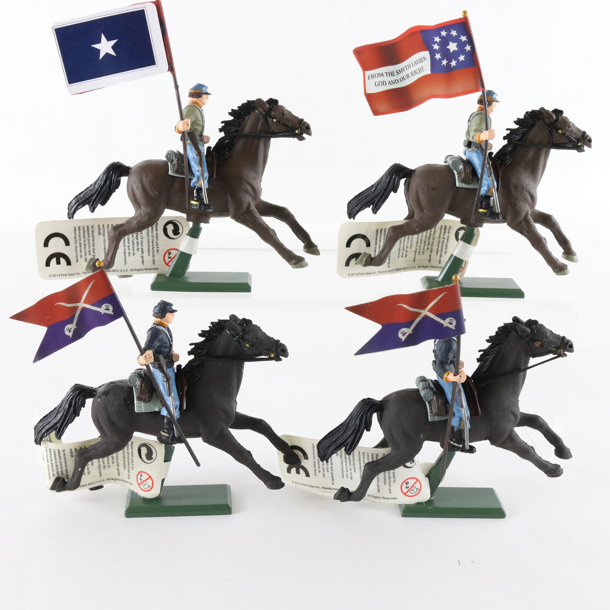Lot Of 4 Union Confederate Civil War Cavalry Bearers Britains 1:32 Figures