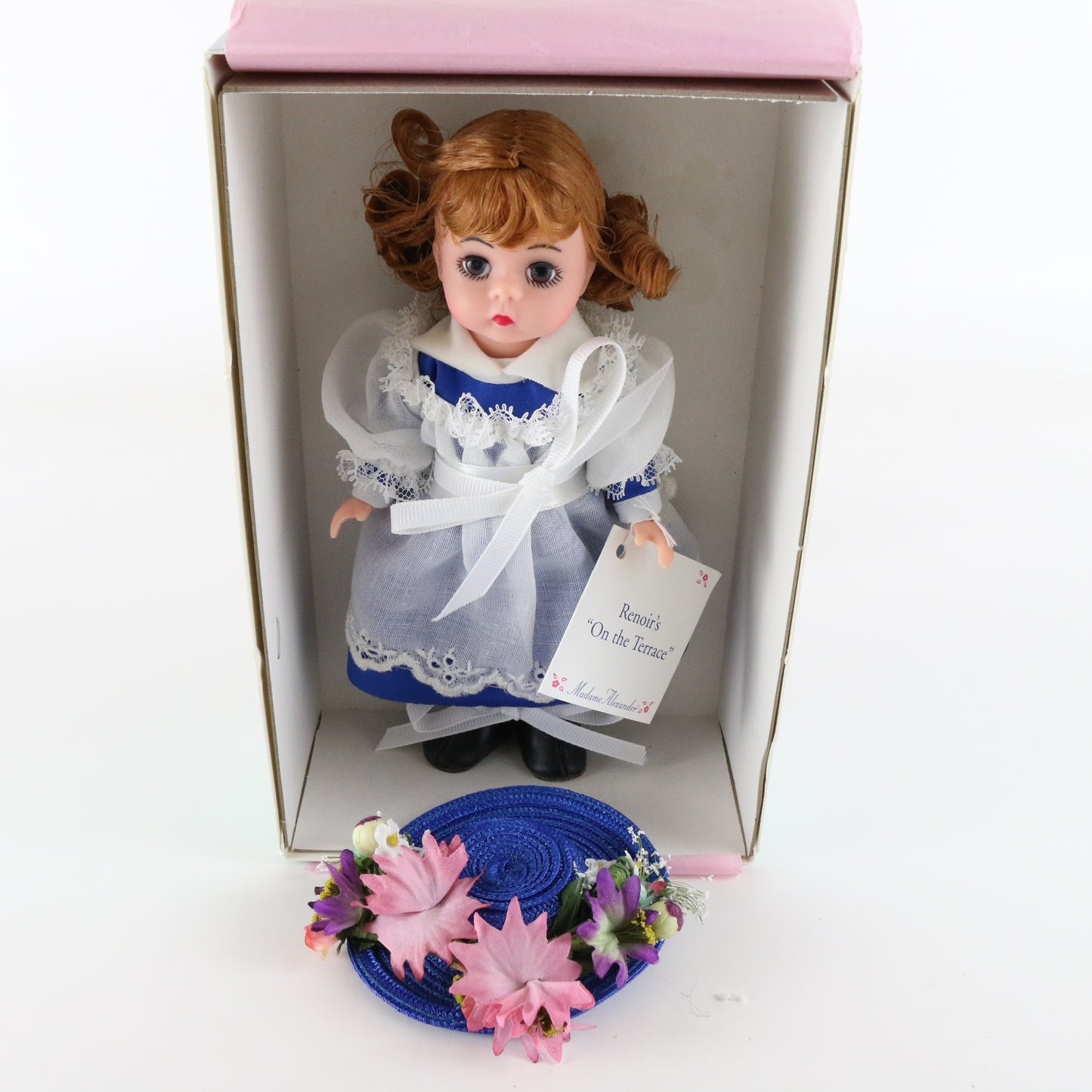 Renoirs On The Terrace Madame Alexander Blue Dress Girl Doll 8" 12530 W/ Hat