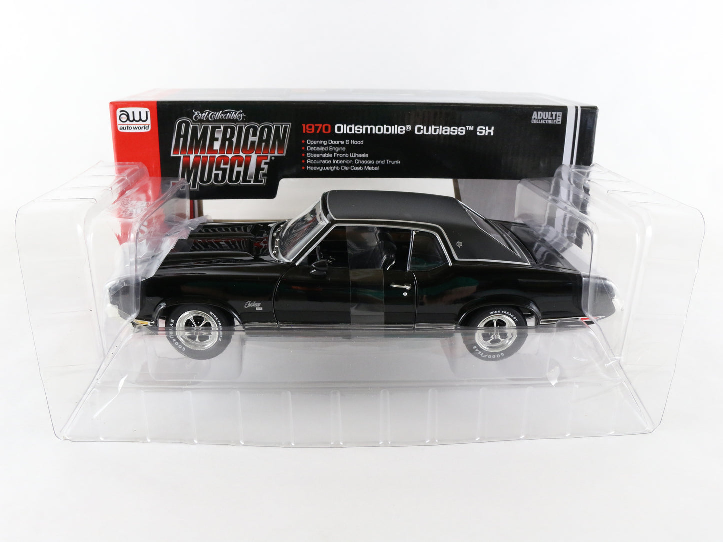 1970 Oldsmobile Cutlass SX Black Auto World ERTL 1:18 Diecast Amm977/06