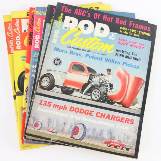 Lot Of 6 Rod & Custom Sep Oct Nov Dec 1964 Vintage Car Magazines