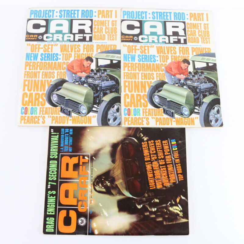 Lot Of 5 Car Craft January February March 1966 Vintage Car Magazines