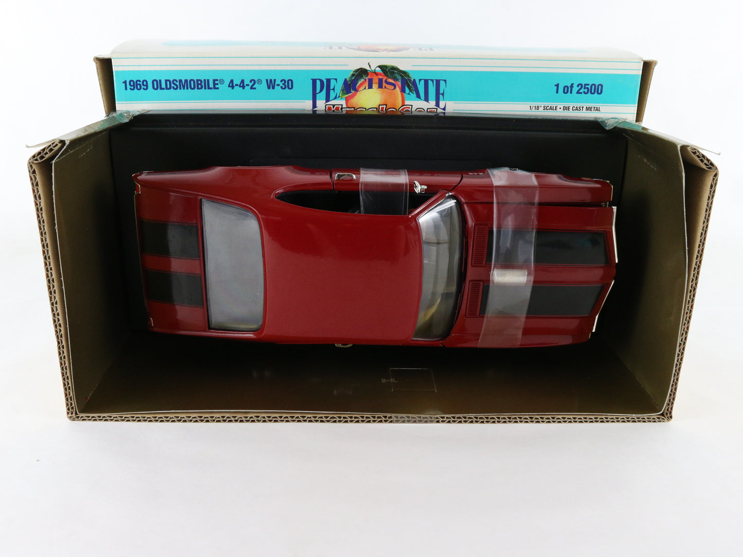 1969 Oldsmobile 4-4-2 W30 Peach State ERTL 1:18 Red Black Diecast 1 Of 2500 7041