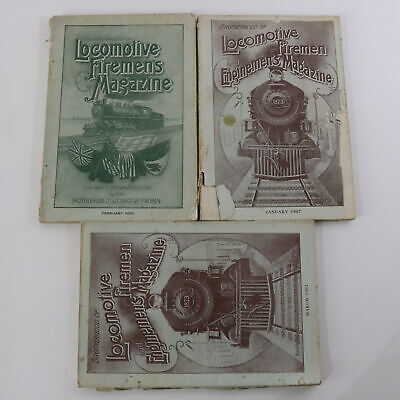 Lot Of 3 1906 & 1907 Brotherhood Of Locomotive Magazines Firemen & Enginemens