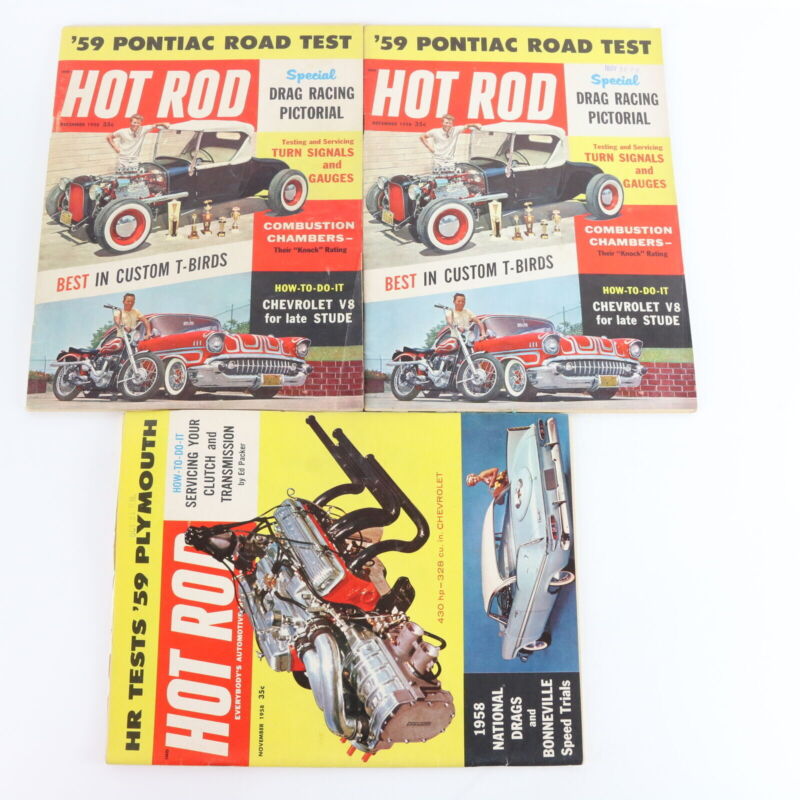 Lot Of 4 Hot Rod October November December 1958 Vintage Car Magazines