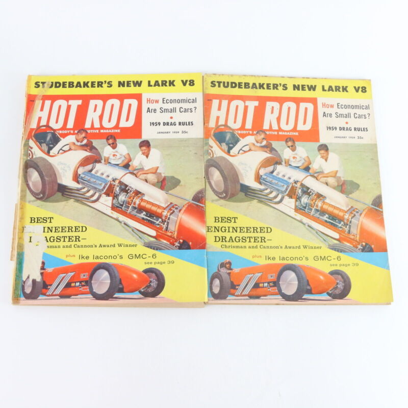 Lot Of 4 Hot Rod Studebaker Lark V8 January 1959 Vintage Car Magazines