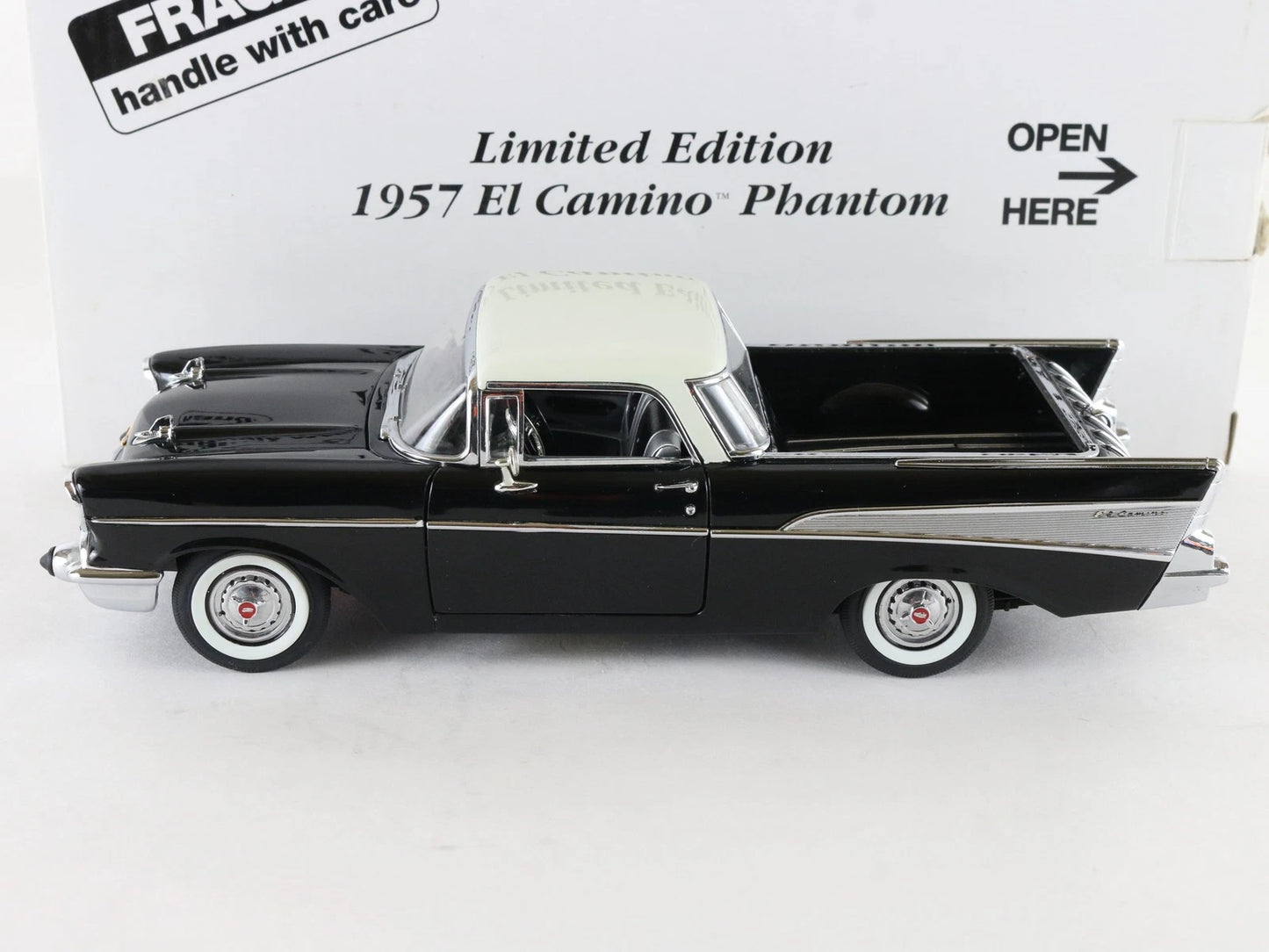 1957 Chevy El Camino Phantom Black White Danbury Mint 1:24 Diecast 109