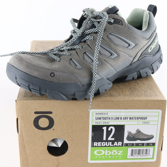 Oboz Sawtooth X Low B-dry Womens Hazy Gray Waterproof Hiking Boots Size 12 USA