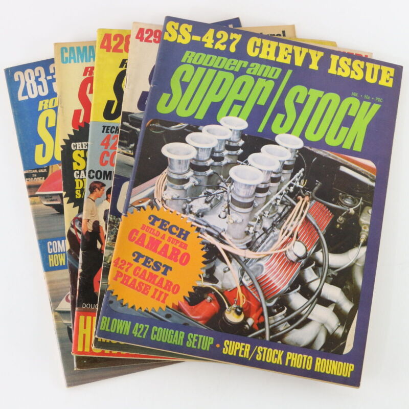 Lot Of 5 Rodd & Super Stock Jan Mar May Sep Nov 1969 Vintage Car Magazines