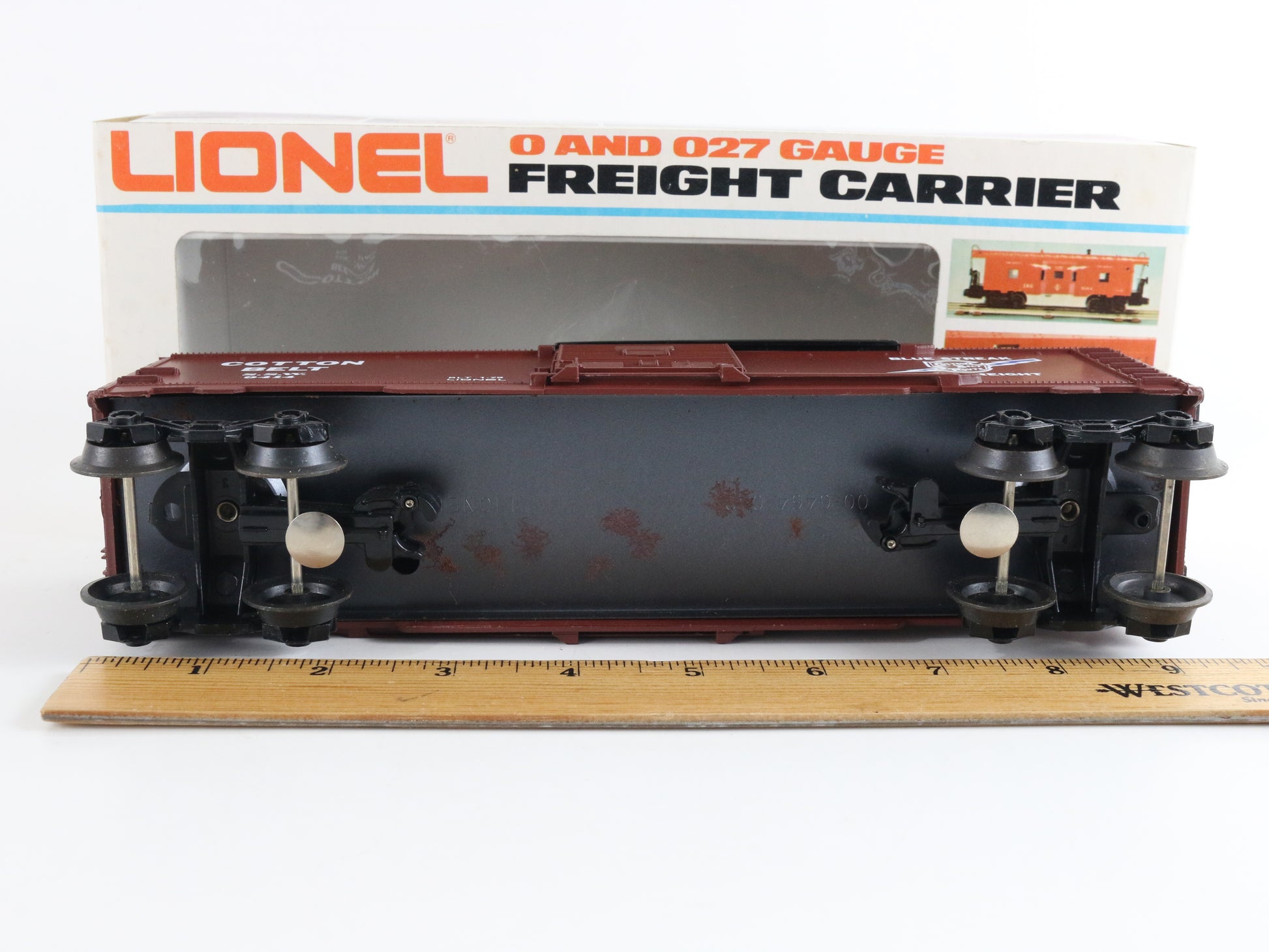 Cotton Belt Blue Streak SSW 9414 Boxcar Model Train Lionel O 6-9414 vibrant freight box car Southern Pacific