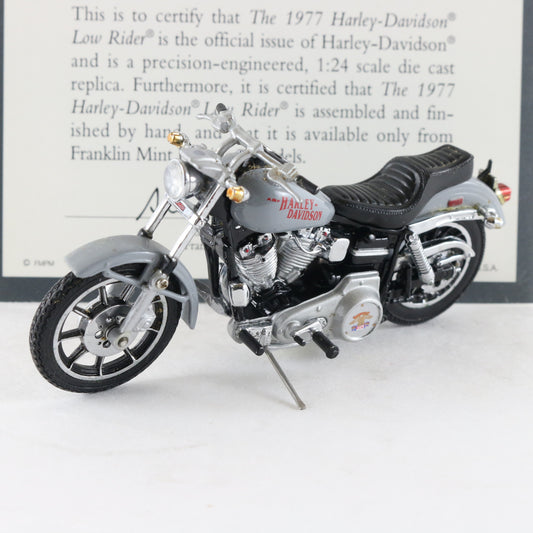 1977 Harley Davidson Low Rider Gray Franklin Mint 1:24 Diecast Model Motorcycle