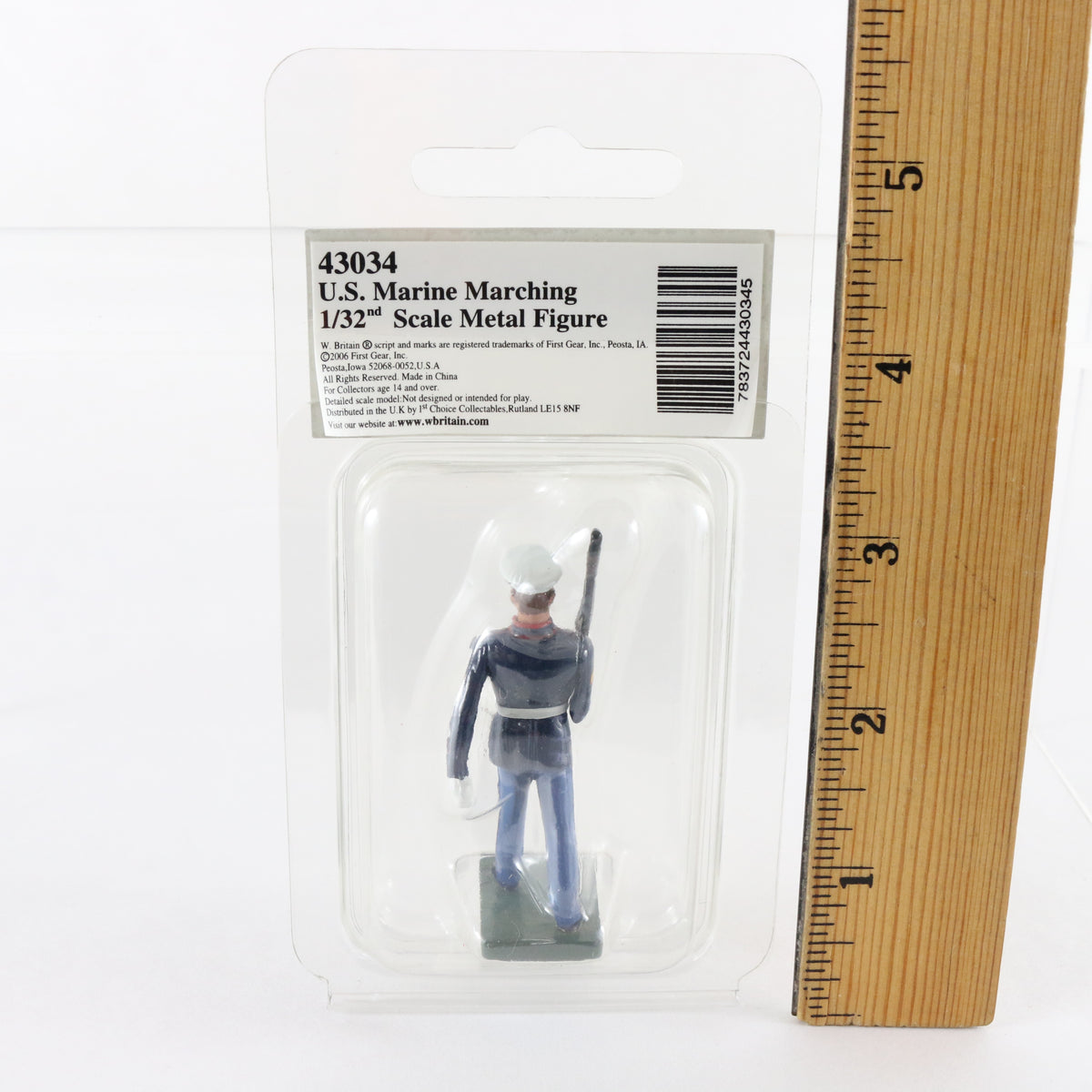 US Marine Marching Soldier Blue & White Britains 1:32 43034 Metal Figure