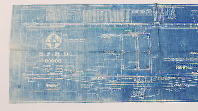 Santa Fe Refrigerator Car Lettering Train Blueprint 17-c 1825 Feb 26 1926 41.75"