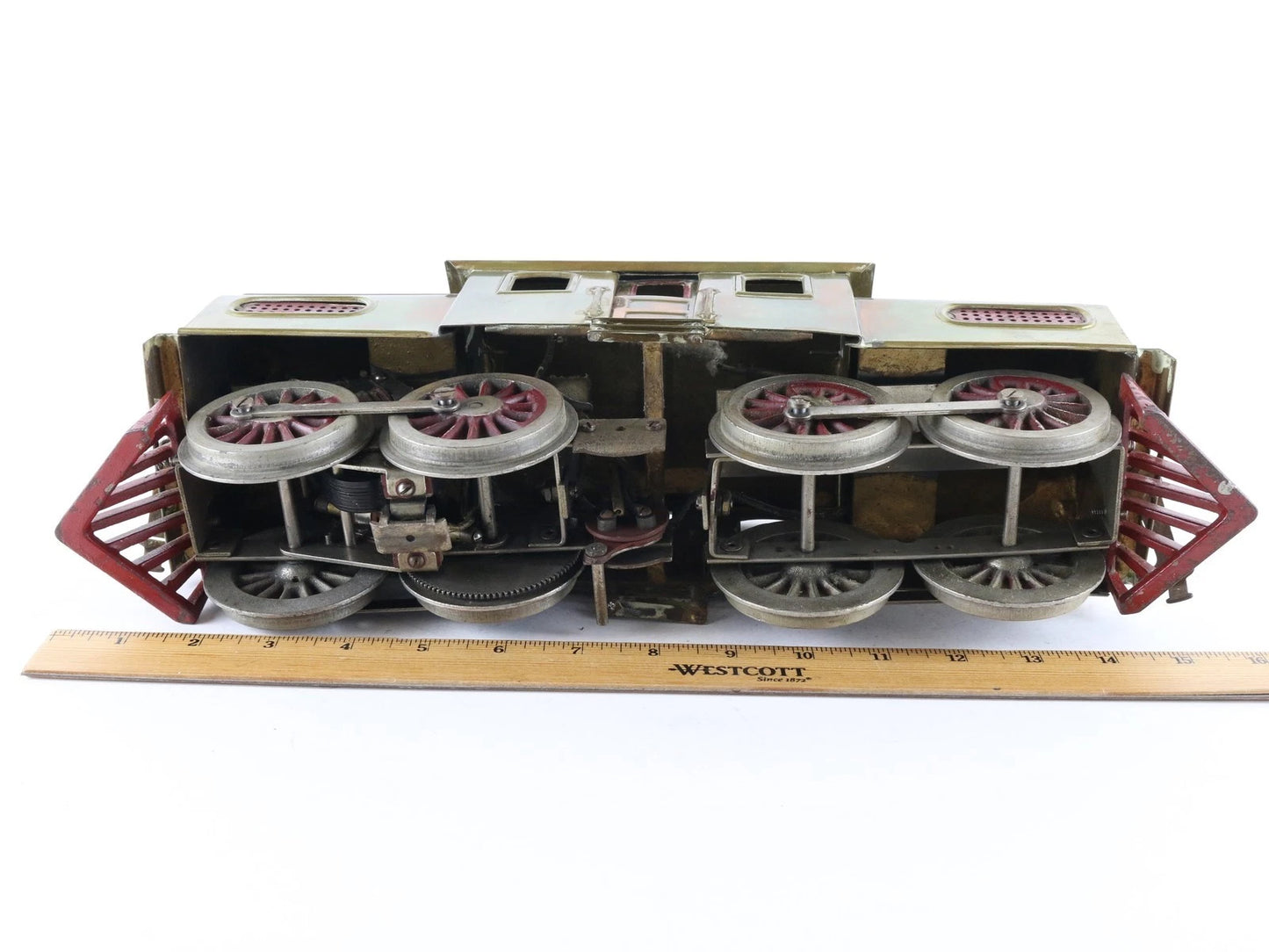Lionel Prewar Standard Gauge 54 Electric Brass Locomotive Train Car W/ Track