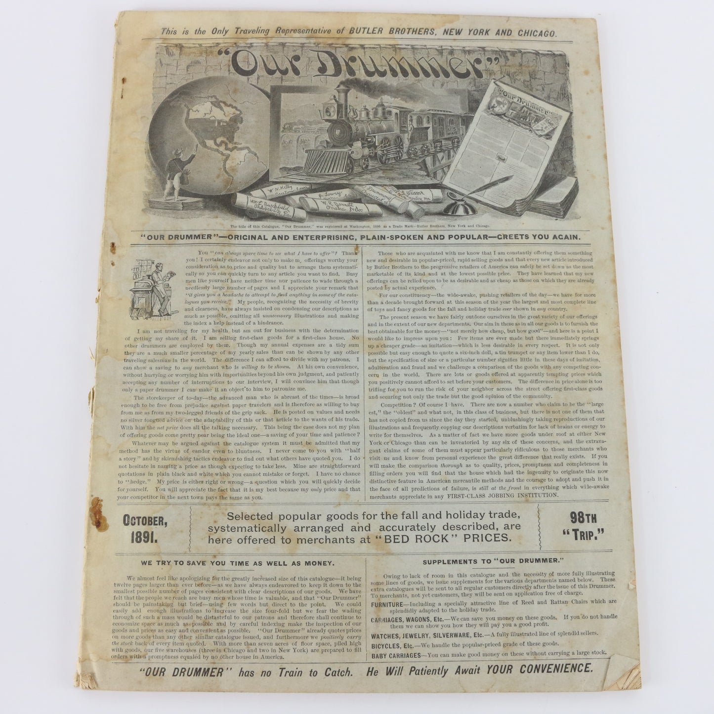 Butler Brothers Our Drummer October 1891 Antique Merchants Catalog