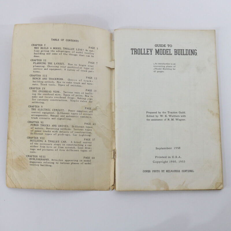 Vintage Trolley Model Building Guide Walthers Traction Handbook September 1955