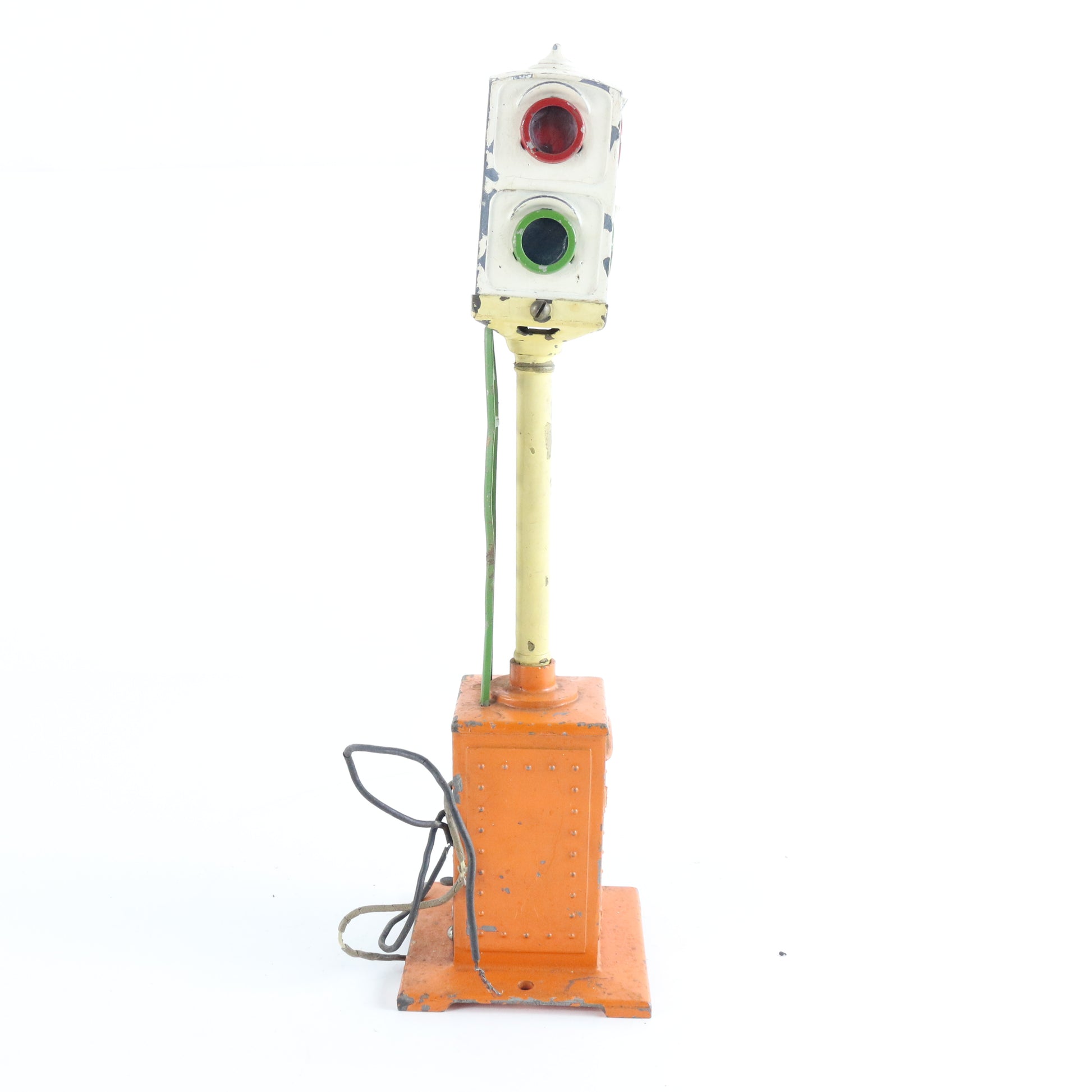 Prewar Block Signal Orange & White Lionel O 78 Model Train Accessory classic railroad signaling device