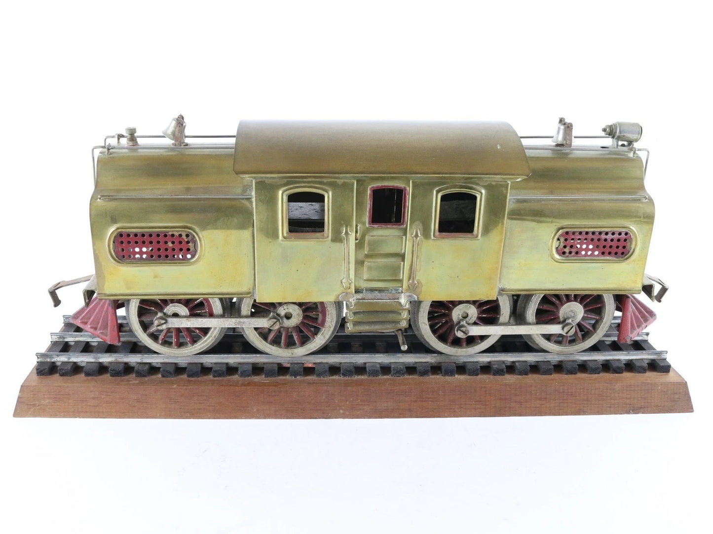 Lionel Prewar Standard Gauge 54 Electric Brass Locomotive Train Car W/ Track