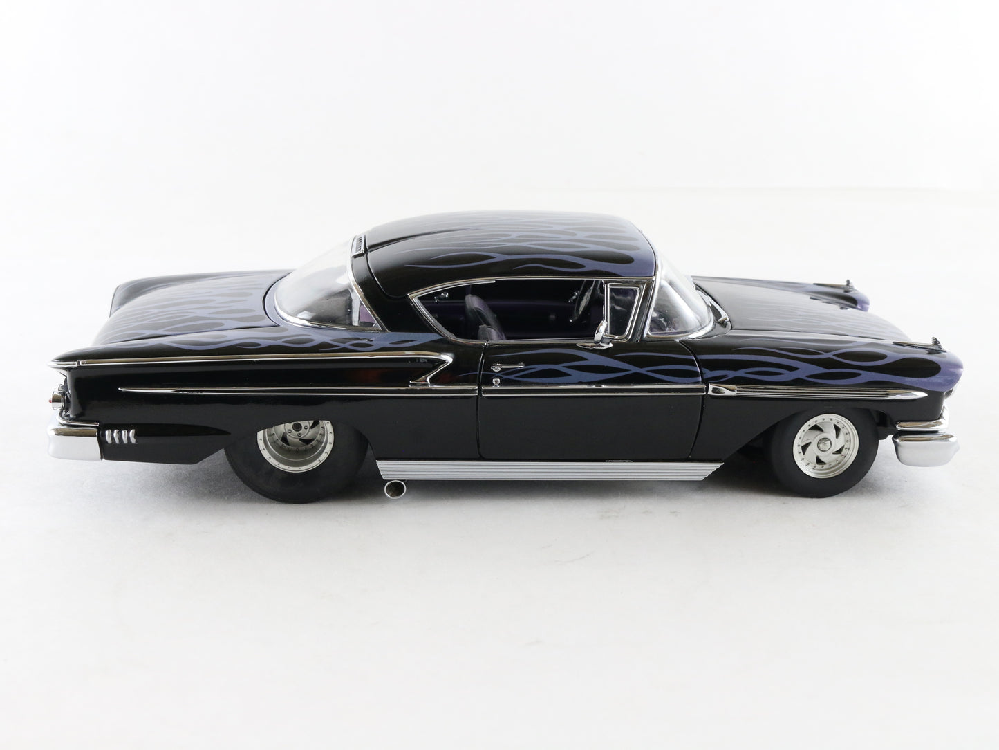 1958 Chevrolet Impala Street Machine Black W/ Flames Danbury Mint 1:24 Model Car