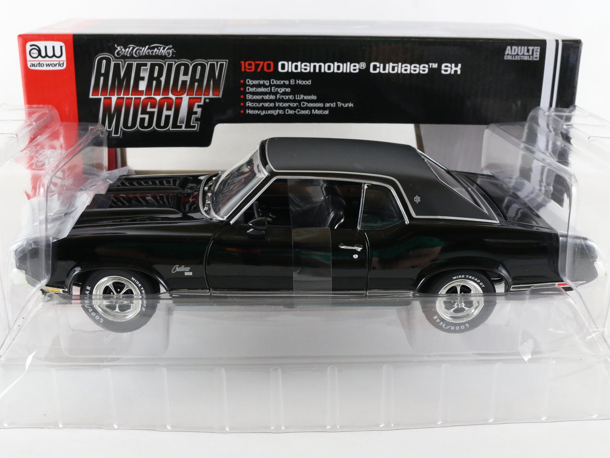 1970 Oldsmobile Cutlass SX Black Auto World ERTL 1:18 Diecast Amm977/06