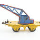 Hornby Meccano O Train Blue & Yellow Tinplate Breakdown Crane Car functional rescue crane car vintage set
