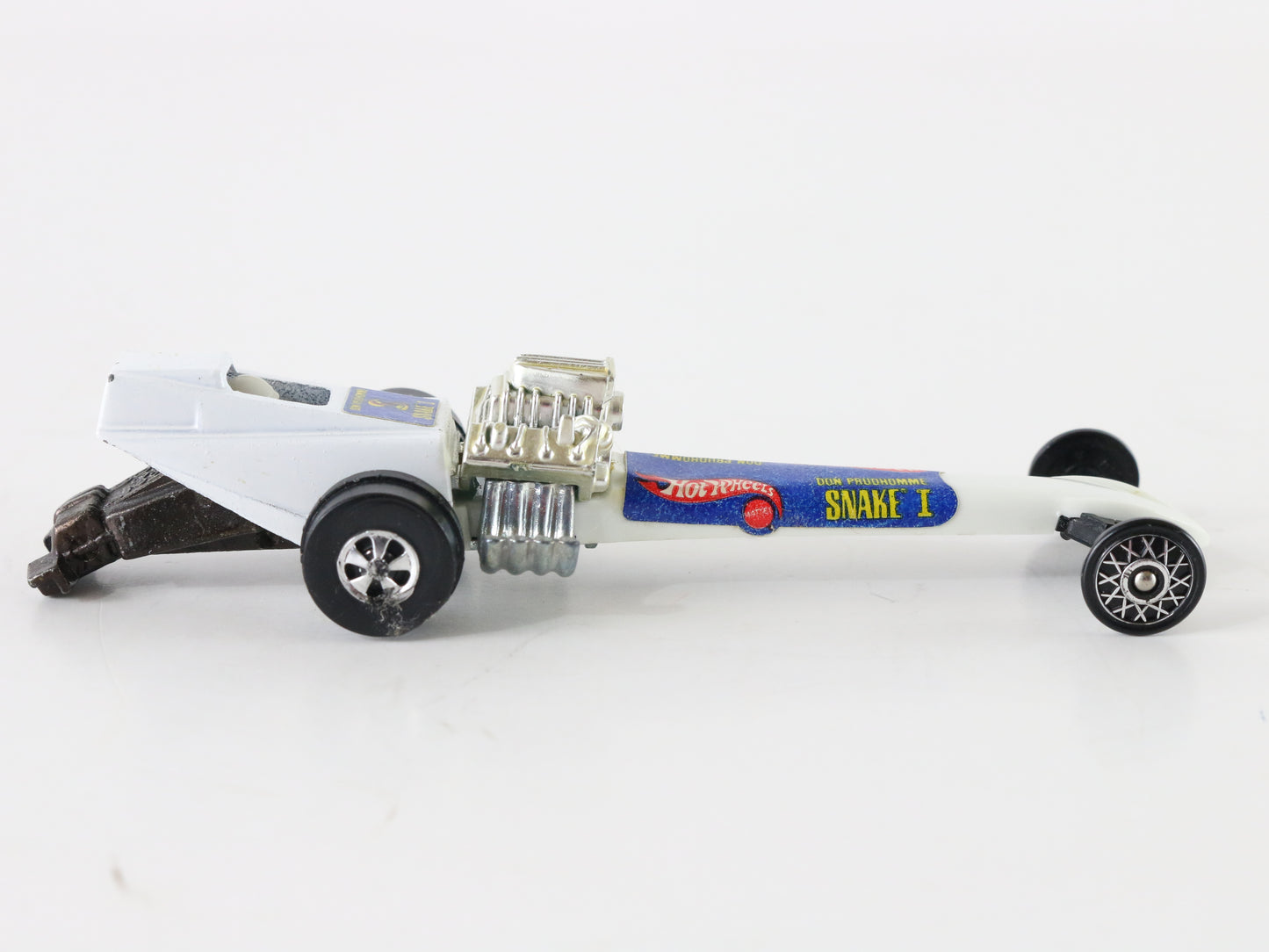 Vintage Hot Wheels Don Prudhomme Snake 1 White Fuel Dragster Mattel 1:64 5951002