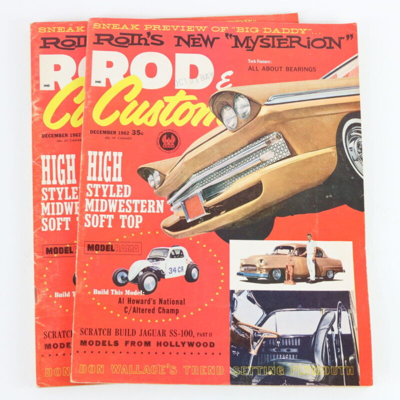 Lot Of 2 Rod & Custom Roths New Mysterion December 1962 Vintage Car Magazines