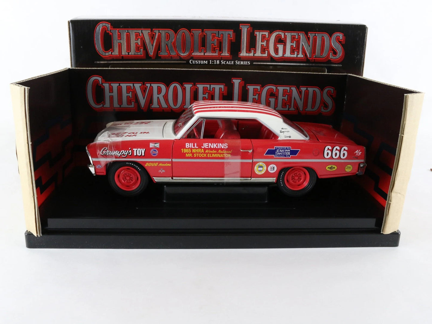 1966 Chevy Nova Bill Grumpy Jenkins Red White Chevrolet Legends ERTL 1:18 29264P