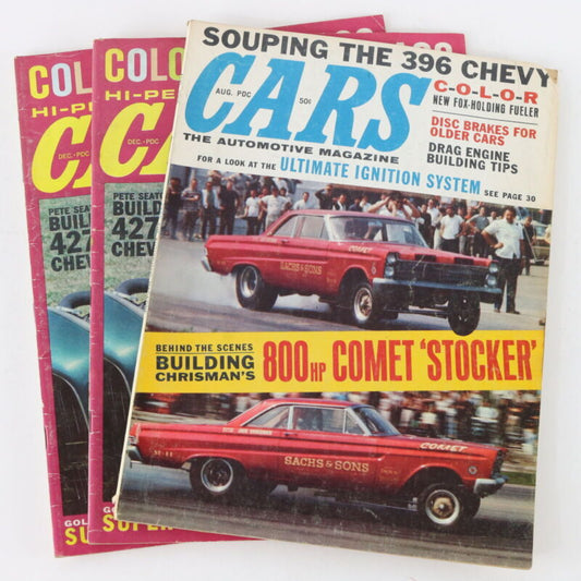 Lot Of 3 Hi-performance Cars August December 1965 Vintage Car Magazines