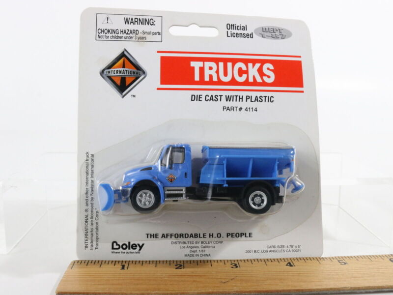 International Blue Slowplow Truck Boley HO 1:87 Diecast Model Vehicle 4114