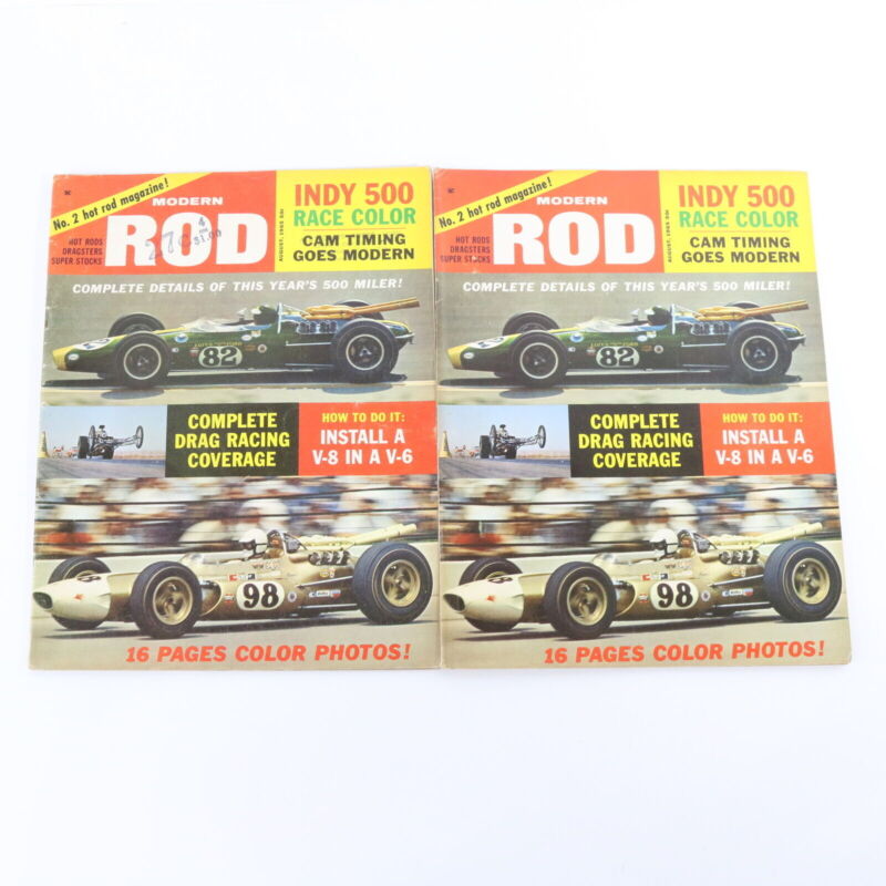 Lot Of 4 Modern Rod No 2 Hot Rod Aug & Sep 1965 Vintage Car Magazines