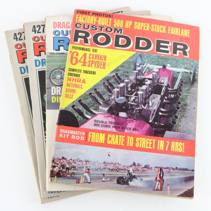 Lot Of 4 Custom Rodder January March July 1964 Vintage Car Magazines