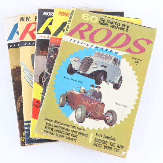 Lot Of 5 Rods Illustrated Jan Feb Mar Arp June 1960 Vintage Car Magazines