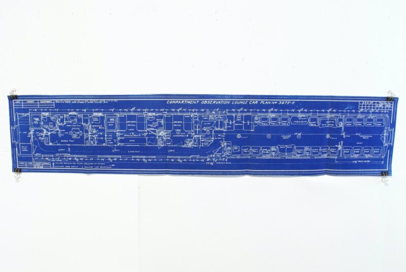 Compartment Observation Lounge Car Plan 69-B-29 3975-K 42��� Pass Train Blueprint