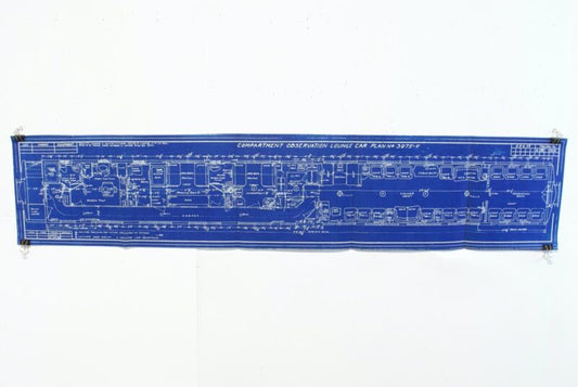 Compartment Observation Lounge Car Plan 69-B-29 3975-K 42��� Pass Train Blueprint