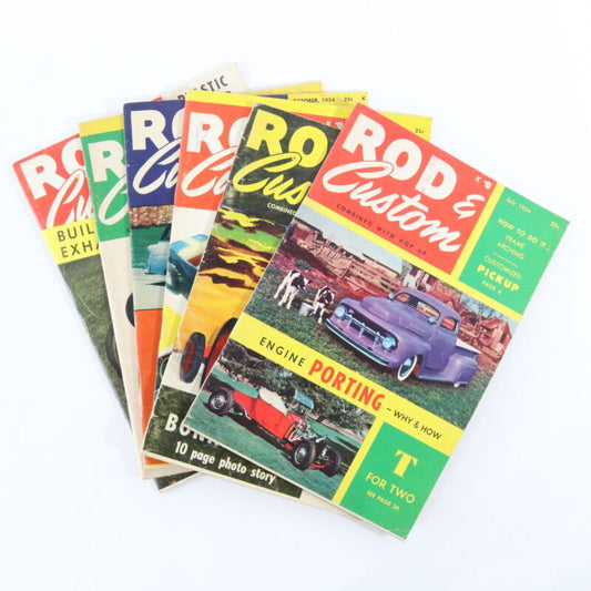 Lot Of 6 Rod & Custom July Aug Sep Oct Nov Dec 1954 Vintage Car Magazines