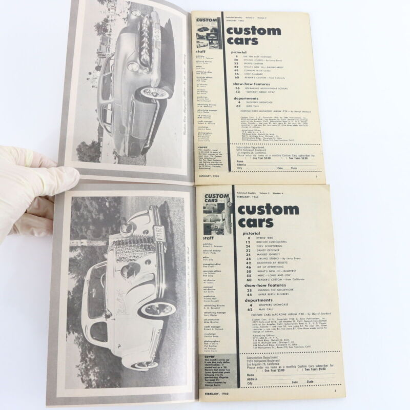 Lot Of 4 Custom Cars Jan Feb Mar Apr 1960 Vintage Car Magazines