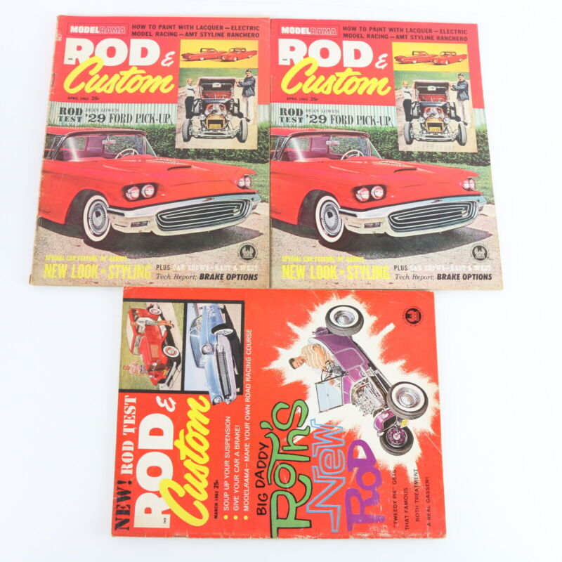 Lot Of 6 Rod & Custom March & April 1962 Vintage Car Magazines