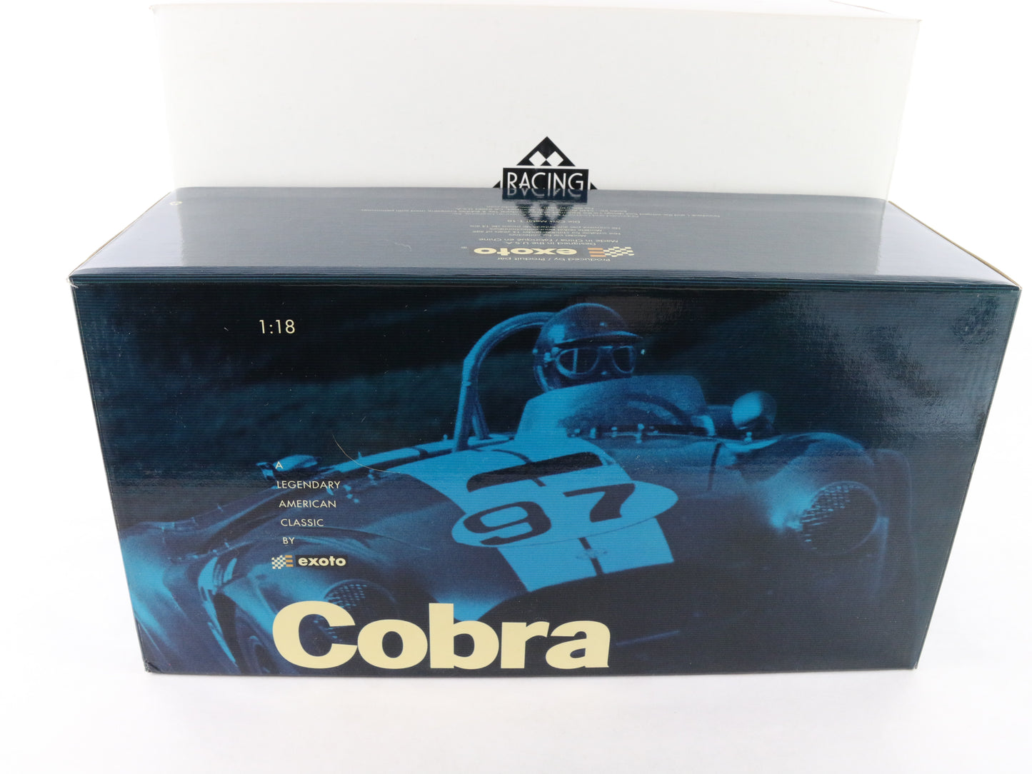1963 Shelby Cobra 289 Blue Convertible Racing Legends Exoto 1:18 Model Car