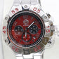 SUG Chronograph Japan Quartz Red & Black Mens Watch Stainless Steel 5 S157-256