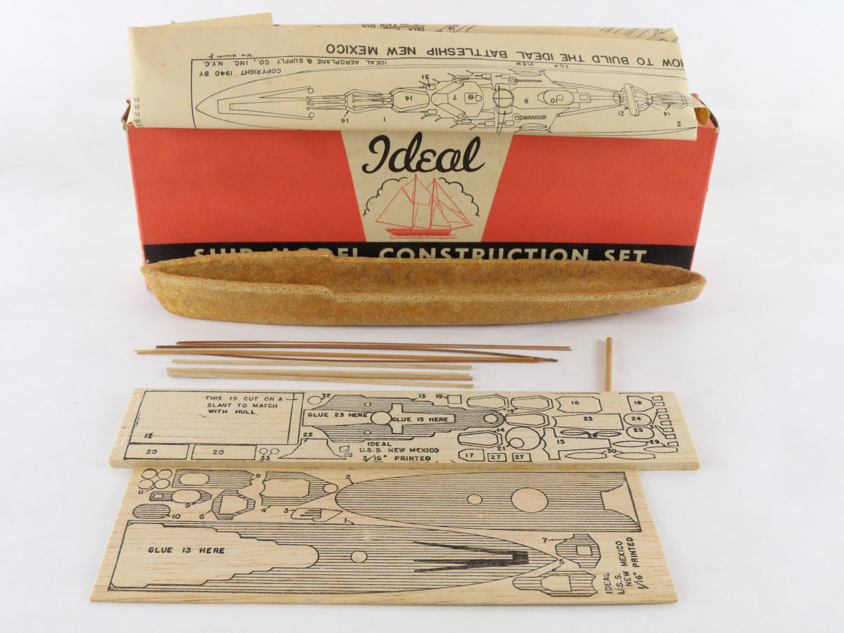 Battleship New Mexico Ideal Vintage Wood Ship Kit 117
