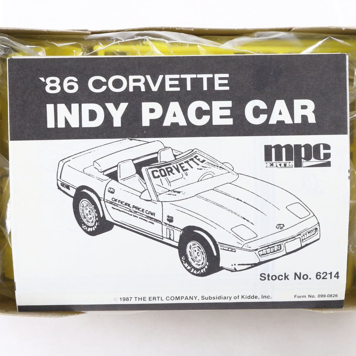 1986 '86 Chevy Corvette Indy Pace Car MPC 1:25 Model Kit 6214