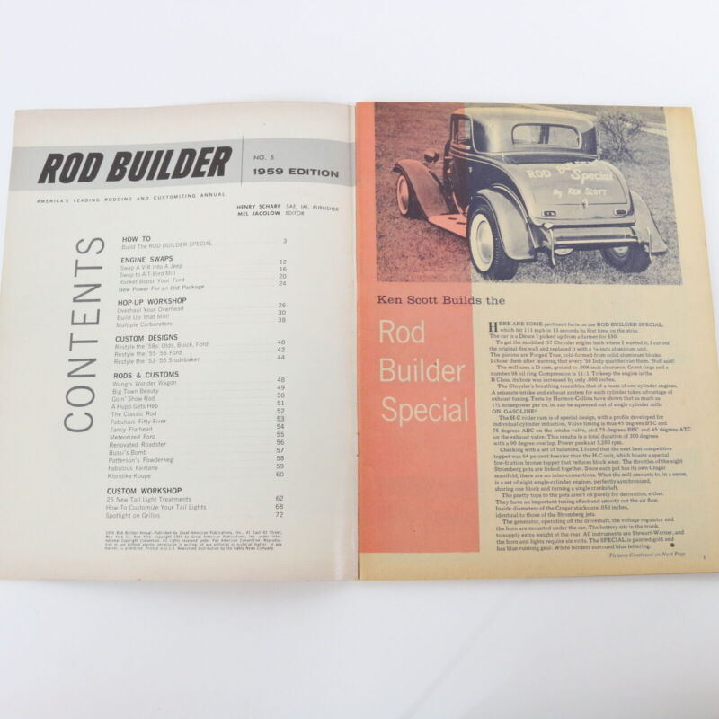 Rod Builder 1959 Edition Engine How Tos Hot Rod Car Magazine No 5